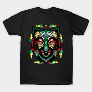 Batiamo - Funky Native Wolf Head T-Shirt